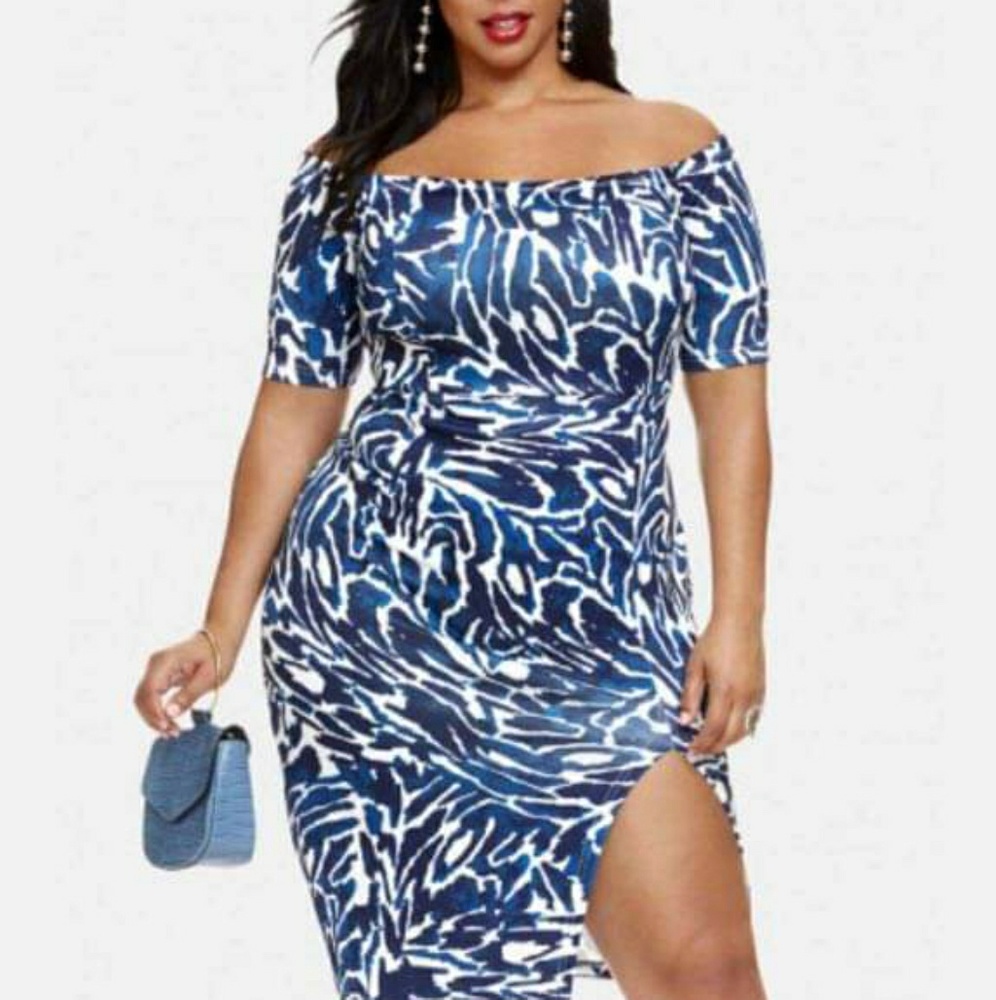 Amazing Fun off-shoulder Print Dress